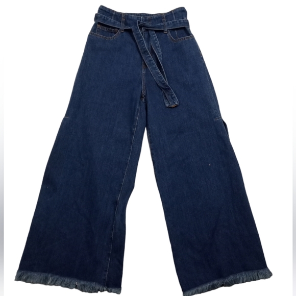 Current/Elliott Denim - Current Elliott Wide Hook Zip Frayed Hem Jeans Size 27